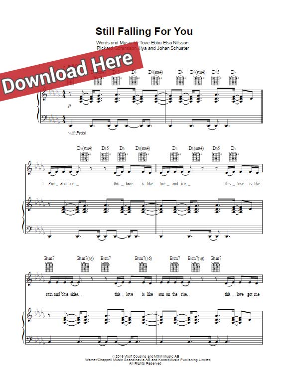 ellie goulding, still falling for you, sheet music, piano notes, chords, download, keyboard, tutorial, lesson, cover