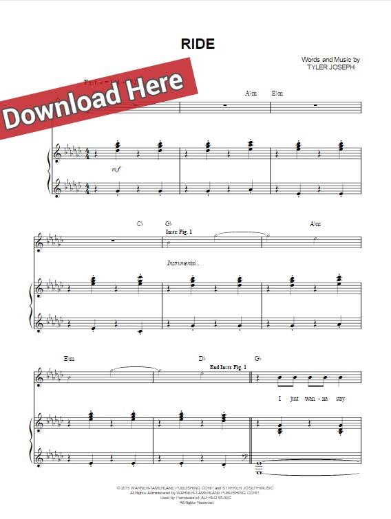 21 pilots ride sheet music