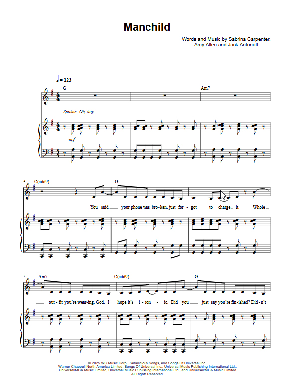 How to Play “Manchild” by Sabrina Carpenter on Piano: Chords, Progression & Tips